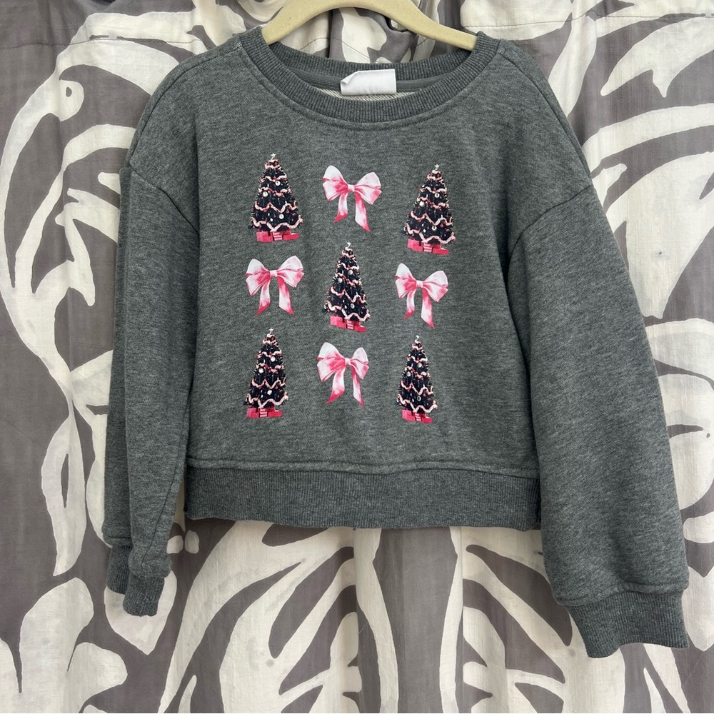 Pink Rhinestone Christmas Tree Sweatshirt - Picture 4 of 4